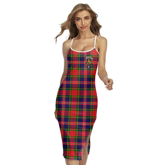 MacPherson Modern Tartan Crest Back Cross Cami Dress