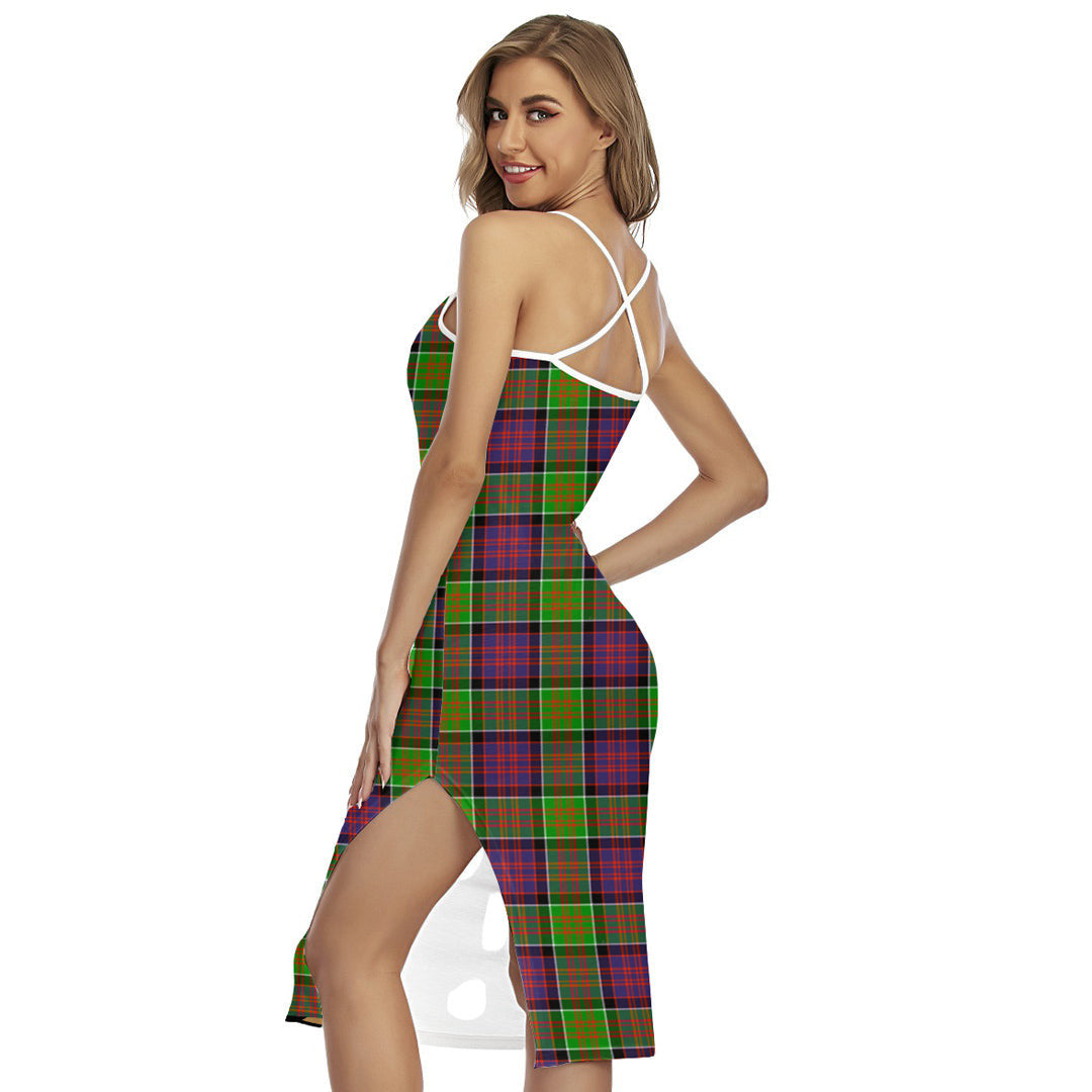 MacDonald of Clanranald Tartan Crest Back Cross Cami Dress