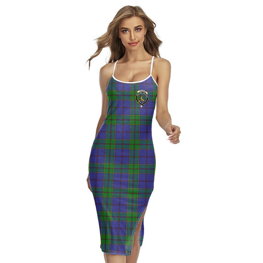 Strachan Tartan Crest Back Cross Cami Dress