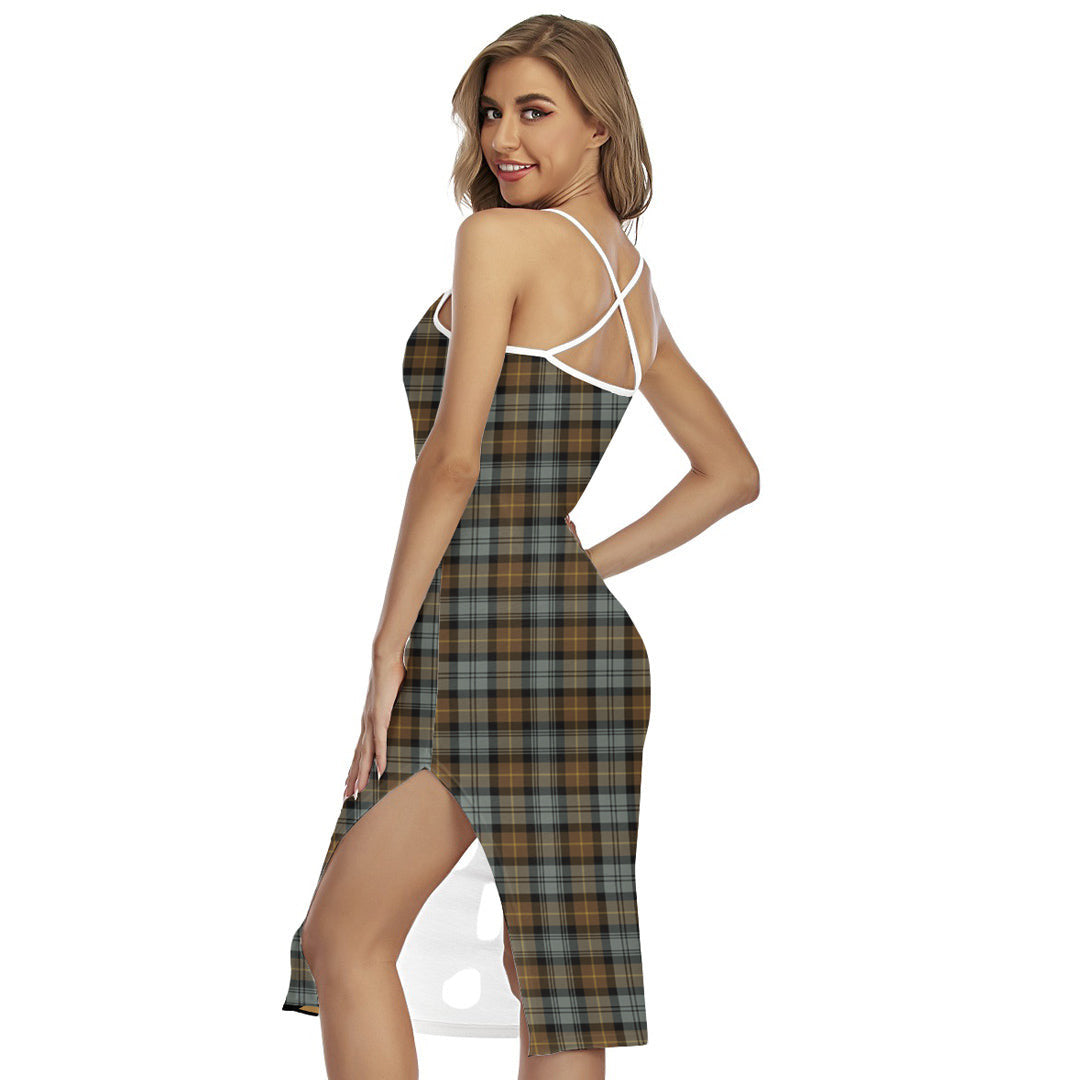 Gordon Weathered Tartan Crest Back Cross Cami Dress