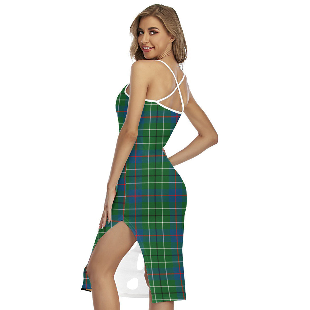 Duncan Ancient Tartan Crest Back Cross Cami Dress