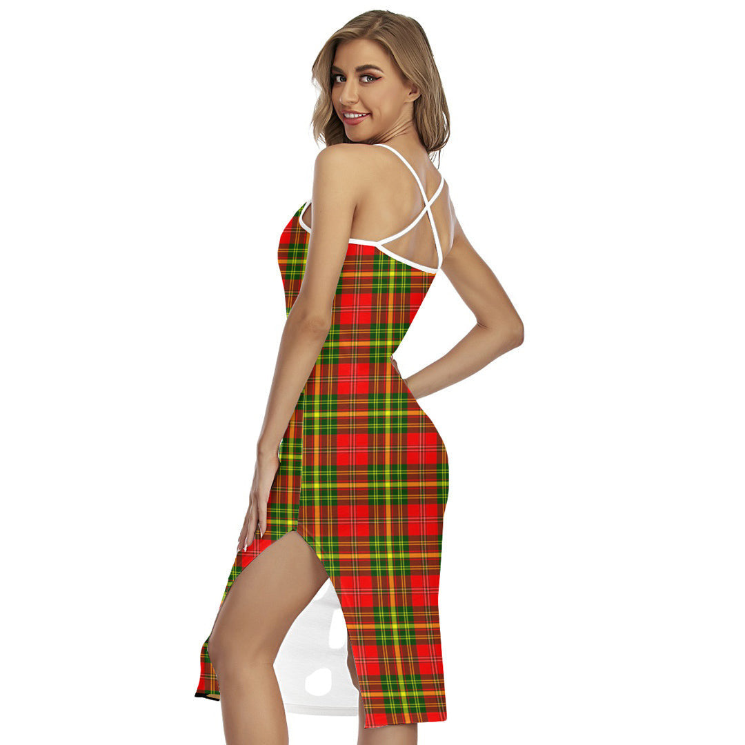 Leask Tartan Crest Back Cross Cami Dress
