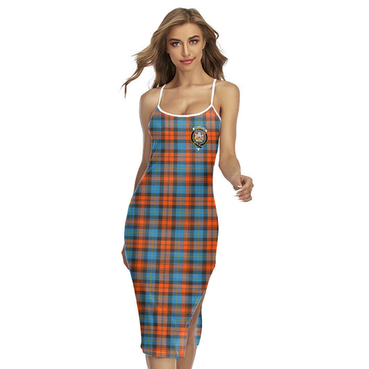 MacLachlan Ancient Tartan Crest Back Cross Cami Dress