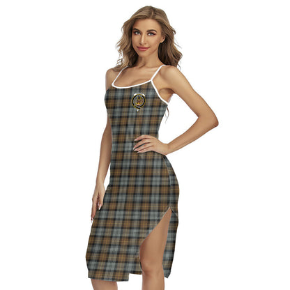 Gordon Weathered Tartan Crest Back Cross Cami Dress