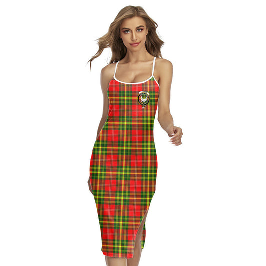 Leask Tartan Crest Back Cross Cami Dress