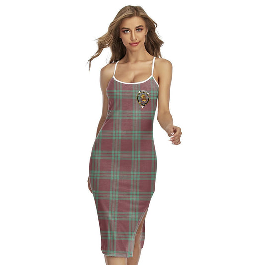 MacGregor Hunting Ancient Tartan Crest Back Cross Cami Dress