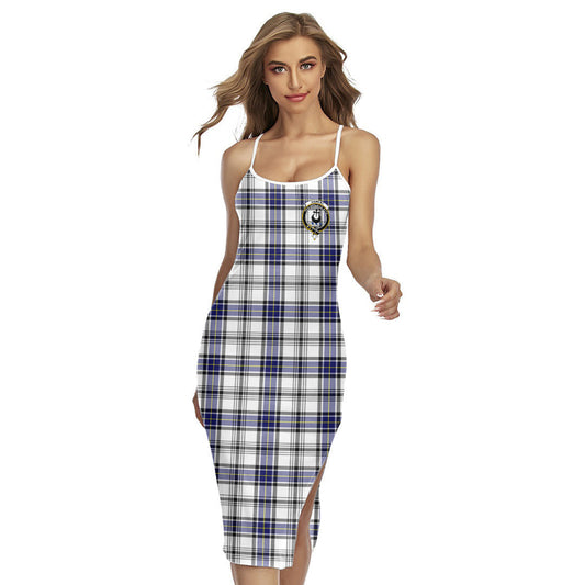 Hannay Modern Tartan Crest Back Cross Cami Dress