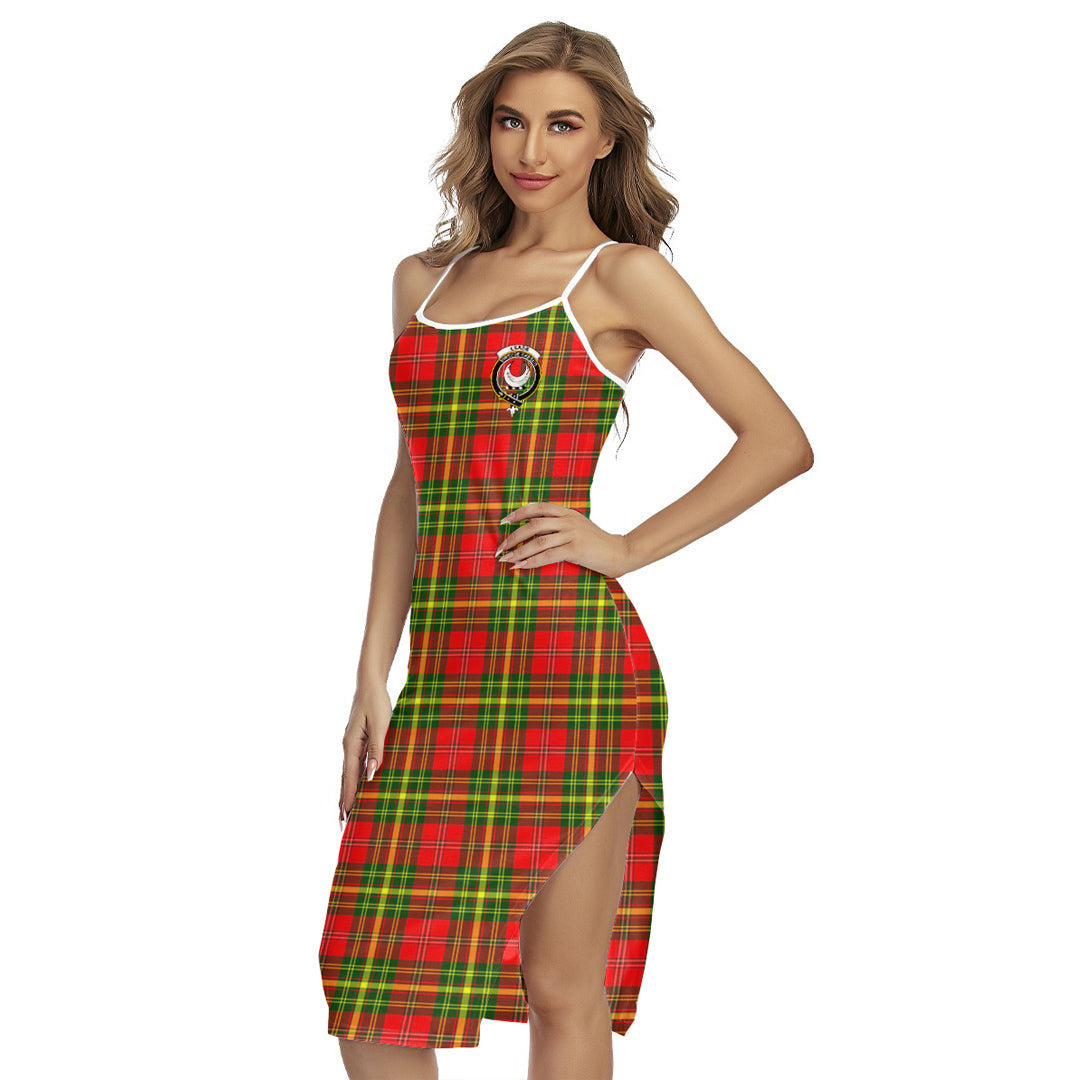 Leask Tartan Crest Back Cross Cami Dress
