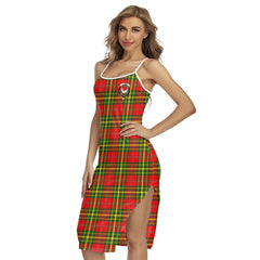 Leask Tartan Crest Back Cross Cami Dress