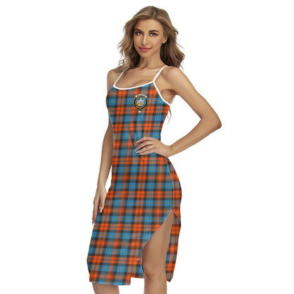 MacLachlan Ancient Tartan Crest Back Cross Cami Dress