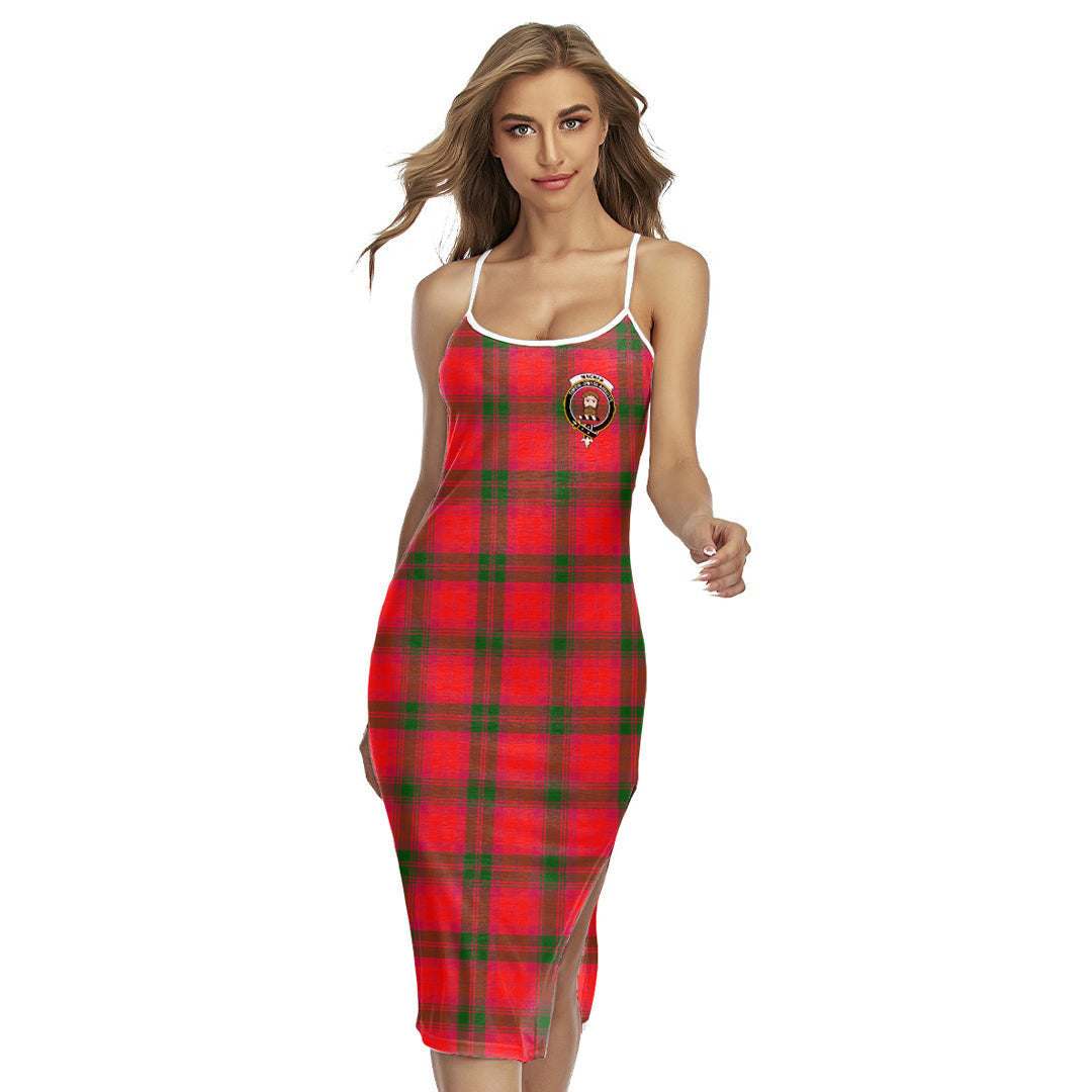 MacNab Modern Tartan Crest Back Cross Cami Dress