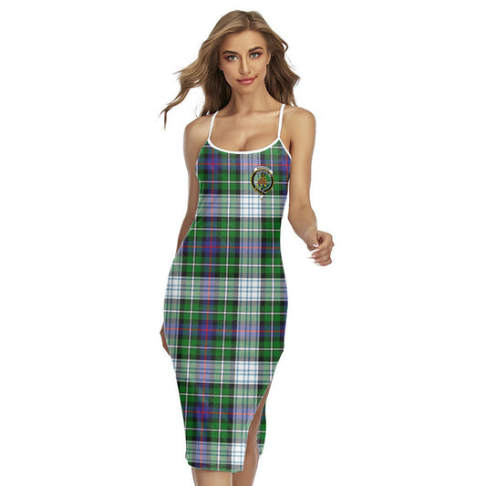 MacKenzie Dress Modern Tartan Crest Back Cross Cami Dress