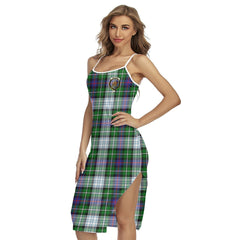 MacKenzie Dress Modern Tartan Crest Back Cross Cami Dress