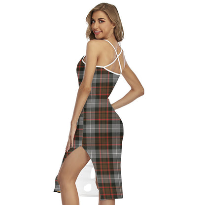 MacRae Hunting Weathered Tartan Crest Back Cross Cami Dress