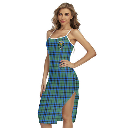 Falconer Tartan Crest Back Cross Cami Dress