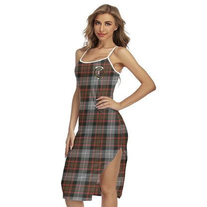 MacRae Hunting Weathered Tartan Crest Back Cross Cami Dress