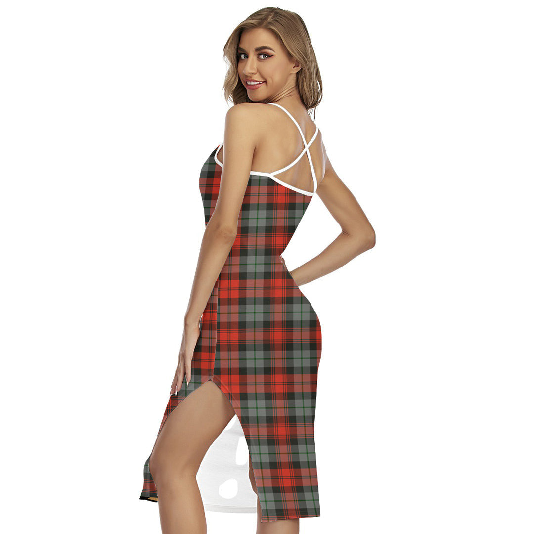 MacLachlan Weathered Tartan Crest Back Cross Cami Dress