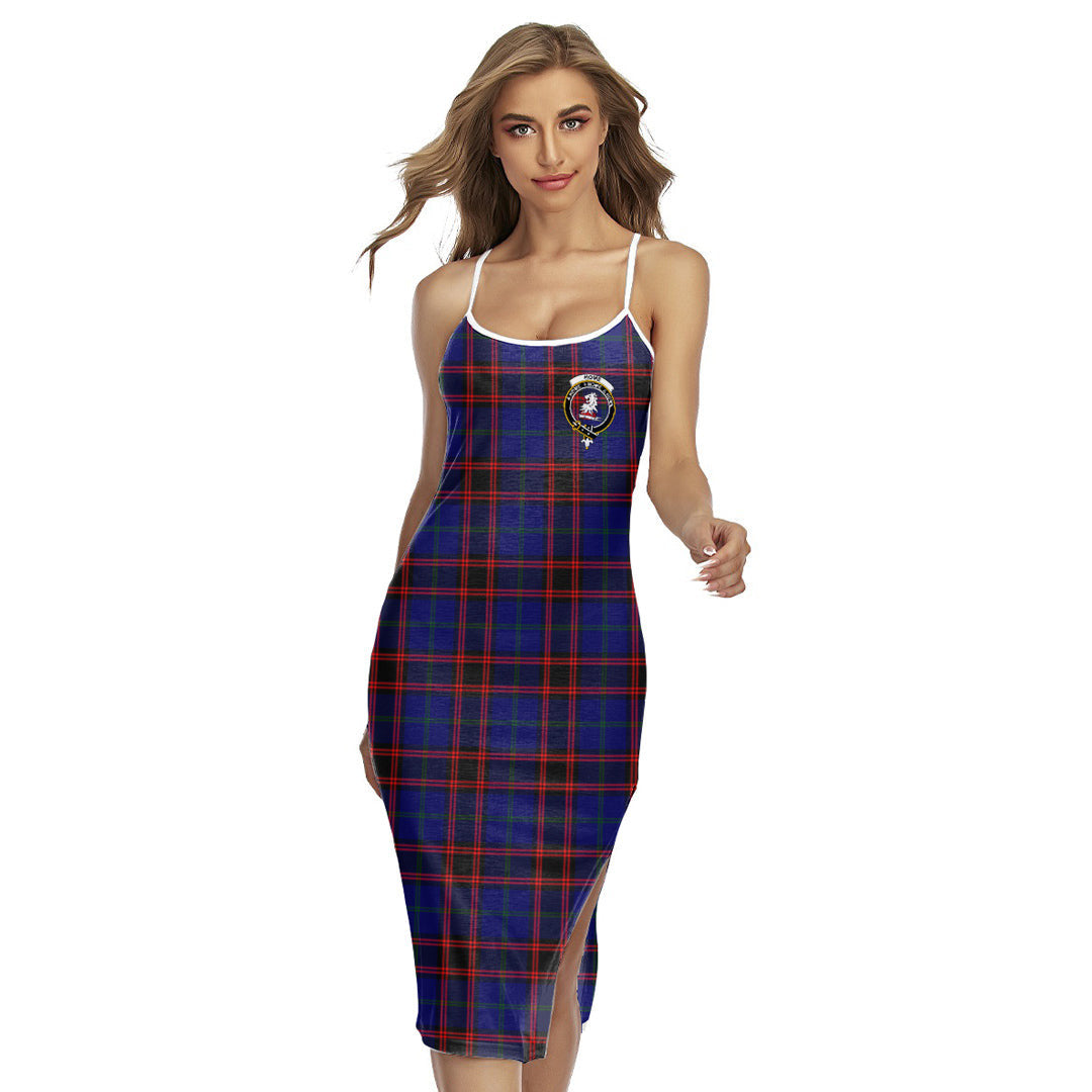 Home Modern Tartan Crest Back Cross Cami Dress