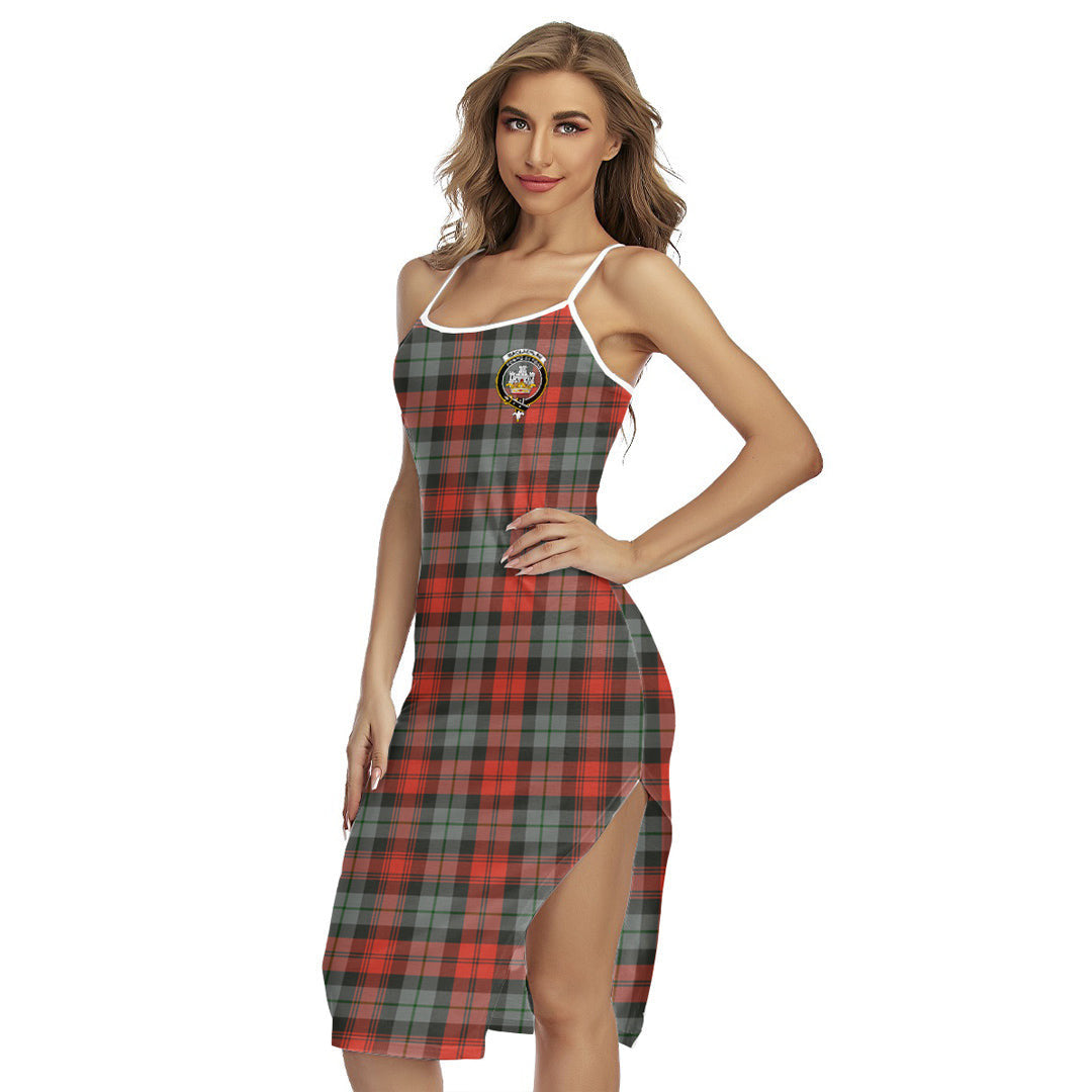 MacLachlan Weathered Tartan Crest Back Cross Cami Dress