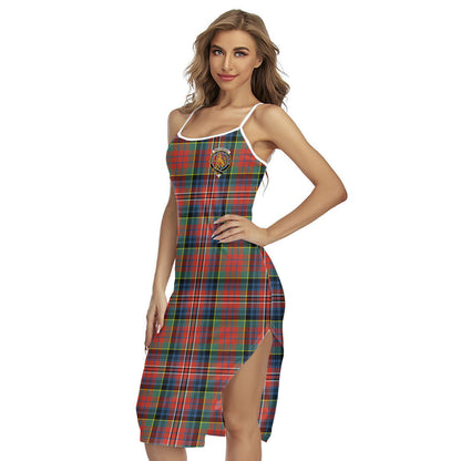 MacPherson Ancient Tartan Crest Back Cross Cami Dress