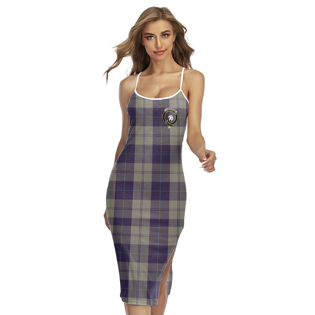 Cunningham Dress Blue Dancers Tartan Crest Back Cross Cami Dress