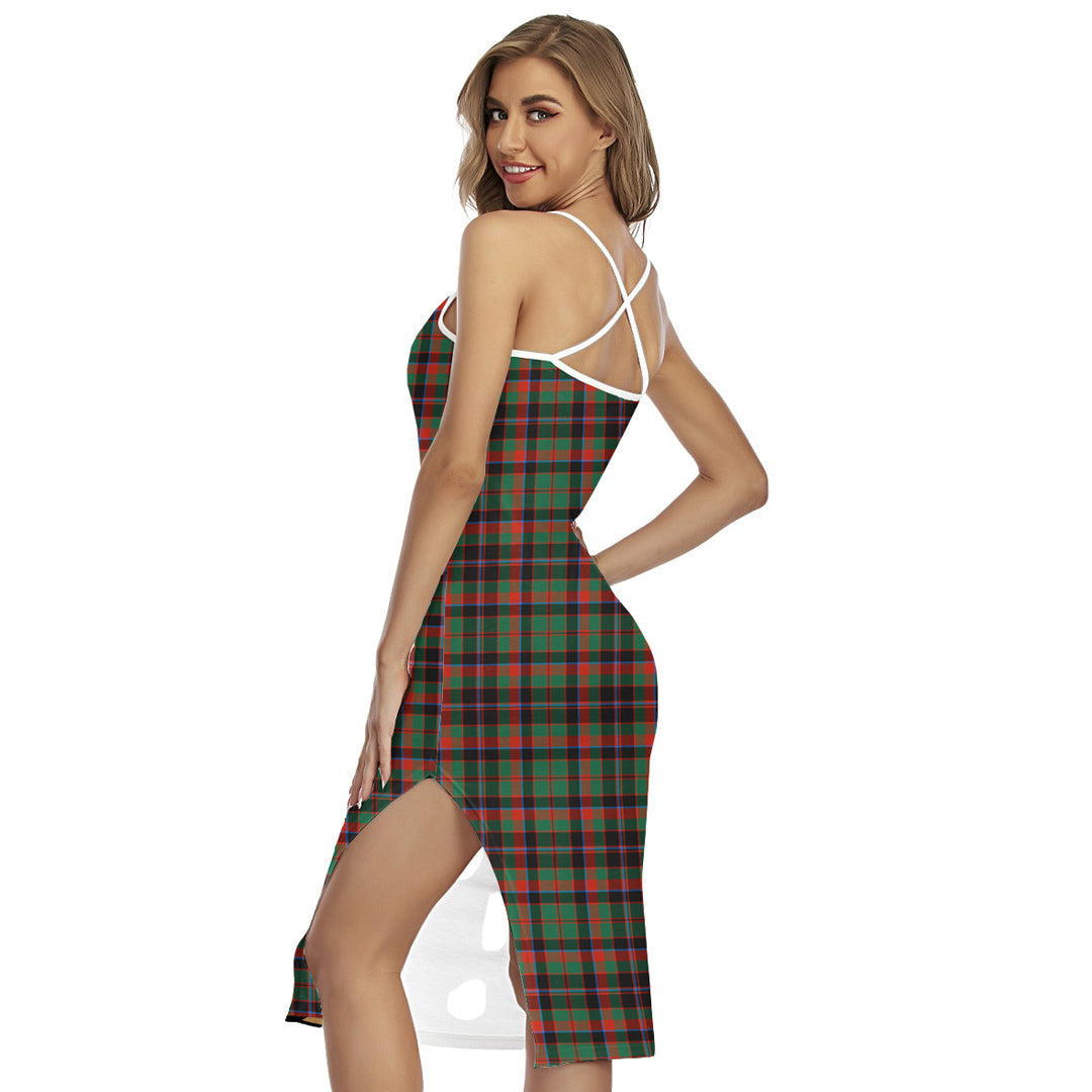 Cumming Hunting Ancient Tartan Crest Back Cross Cami Dress