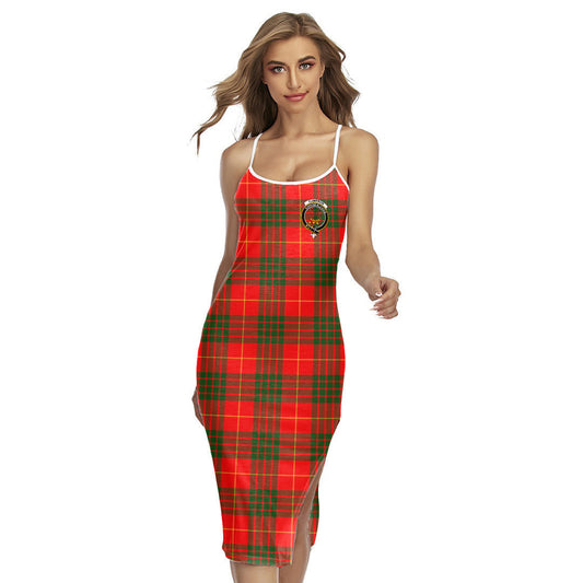 Cameron Modern Tartan Crest Back Cross Cami Dress