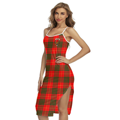 Cameron Modern Tartan Crest Back Cross Cami Dress