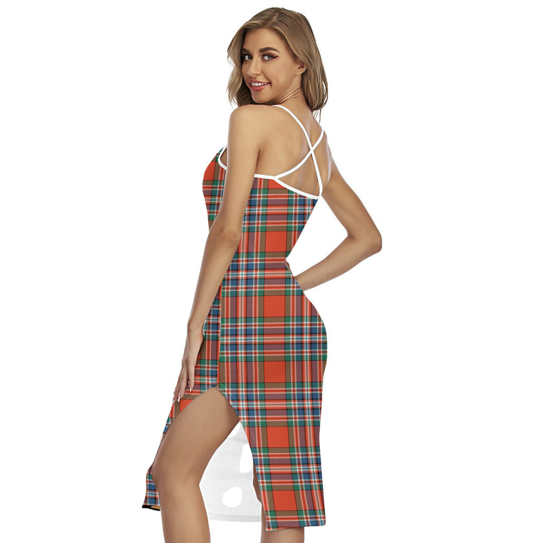 MacFarlane Ancient Tartan Crest Back Cross Cami Dress