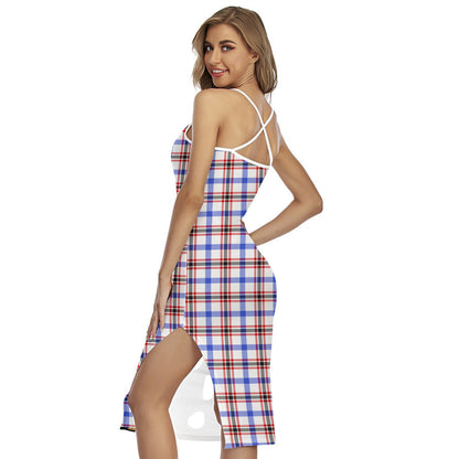 Boswell Modern Tartan Crest Back Cross Cami Dress