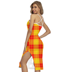 MacMillan Tartan Plaid Tartan Crest Back Cross Cami Dress