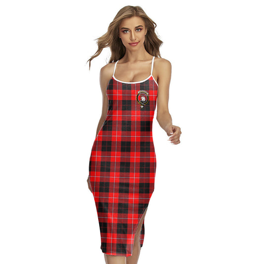 Cunningham Modern Tartan Crest Back Cross Cami Dress