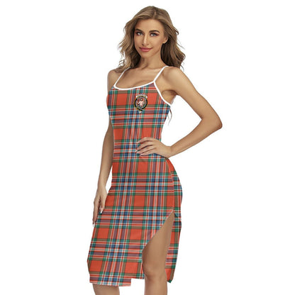 MacFarlane Ancient Tartan Crest Back Cross Cami Dress