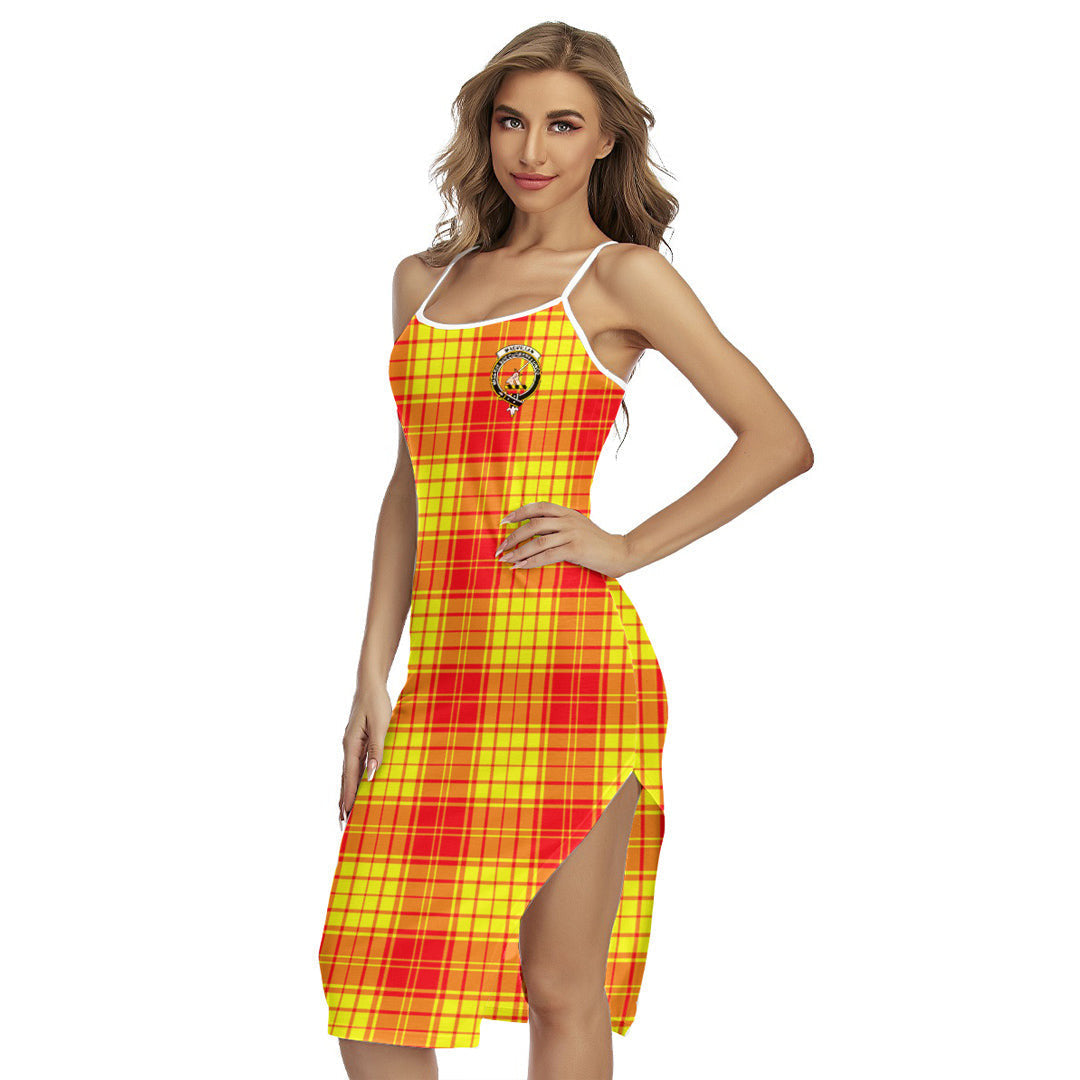 MacMillan Tartan Plaid Tartan Crest Back Cross Cami Dress