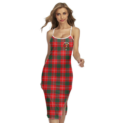 Chisholm Modern Tartan Crest Back Cross Cami Dress