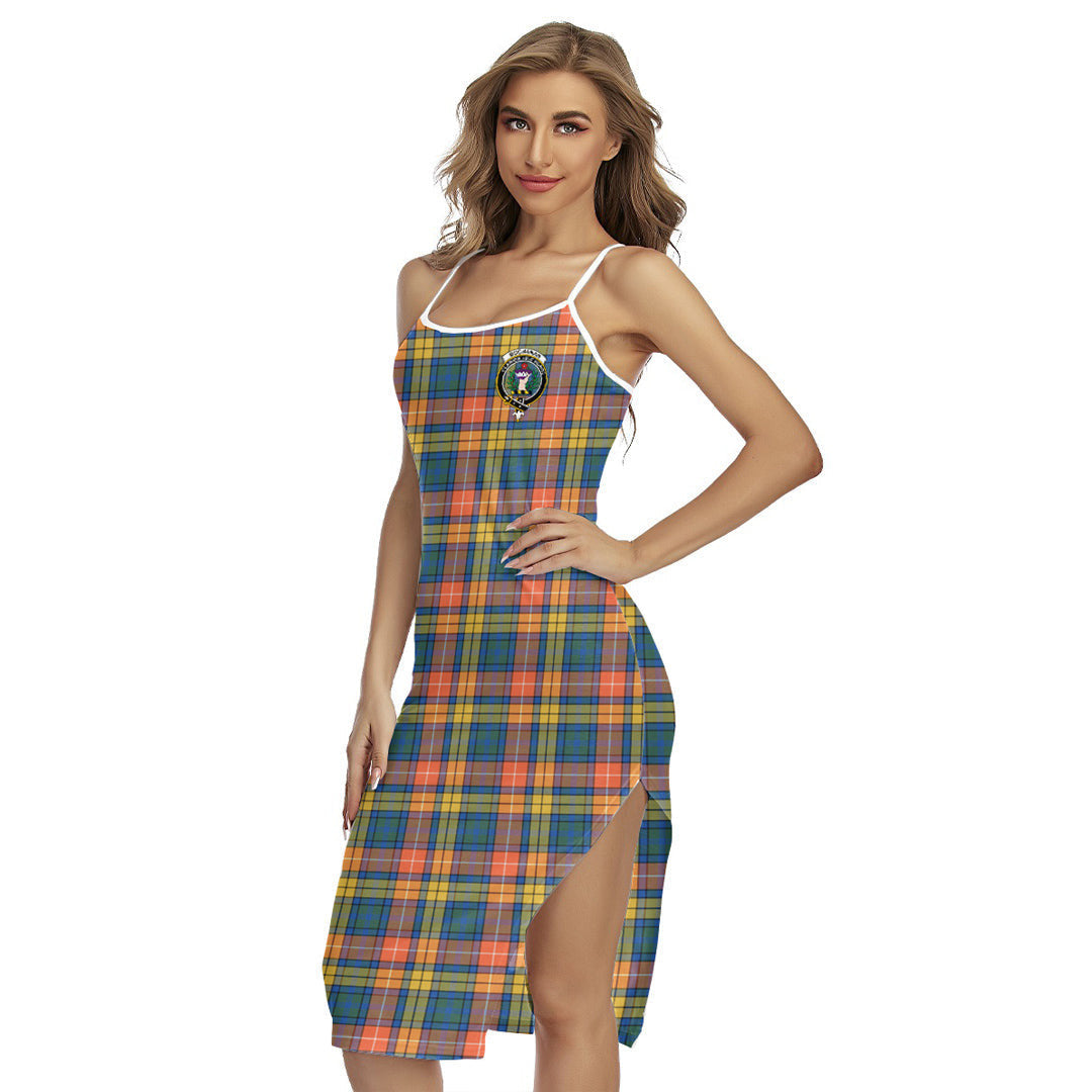 Buchanan Ancient Tartan Crest Back Cross Cami Dress