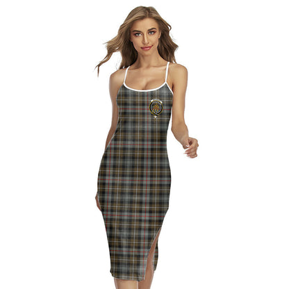 MacKenzie Weathered Tartan Crest Back Cross Cami Dress