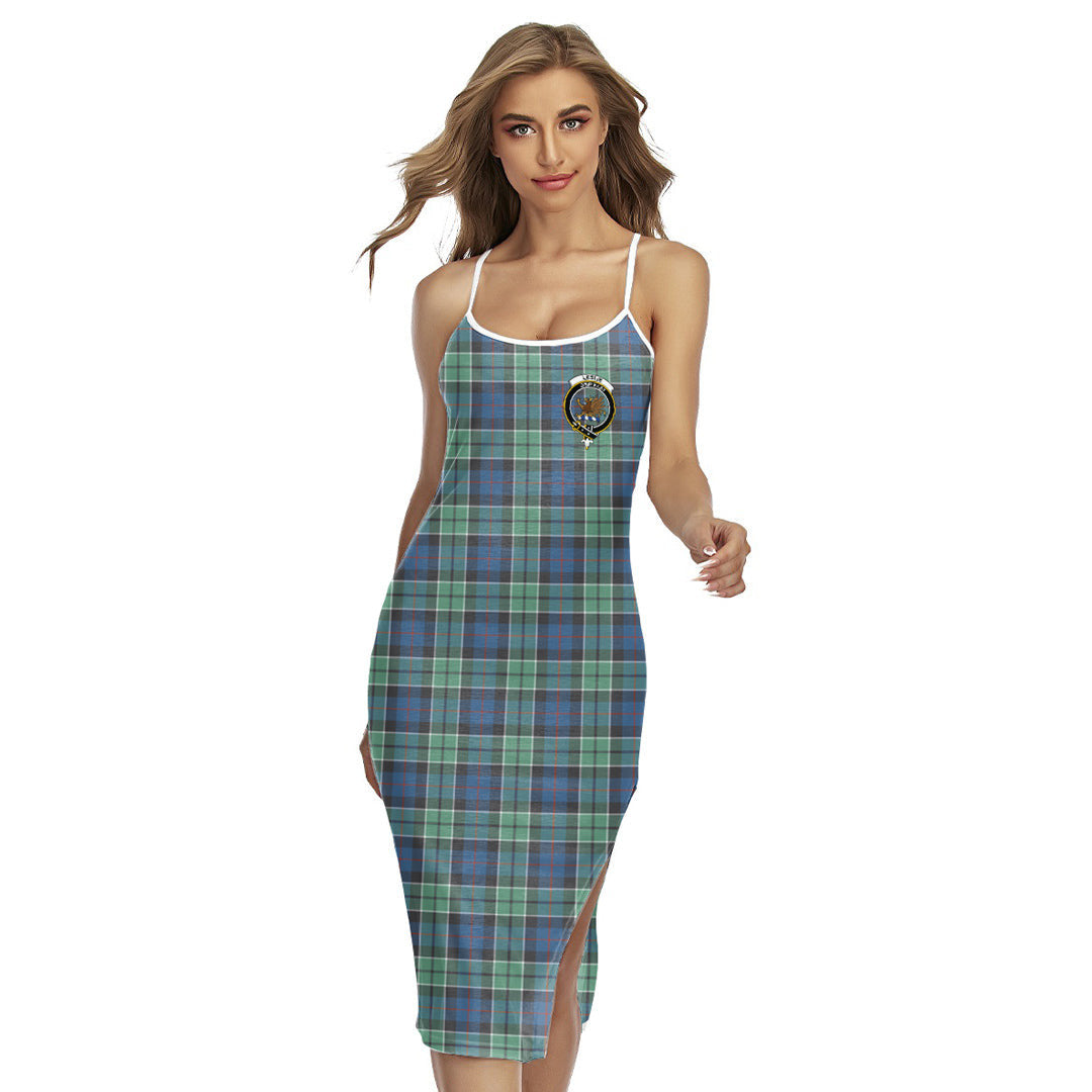 Leslie Hunting Ancient Tartan Crest Back Cross Cami Dress