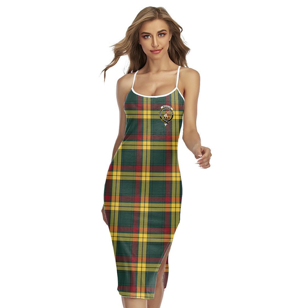 MacMillan Old Modern Tartan Crest Back Cross Cami Dress