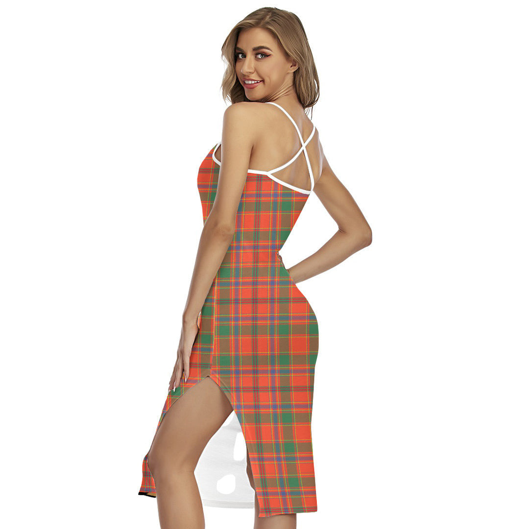 Munro Ancient Tartan Crest Back Cross Cami Dress