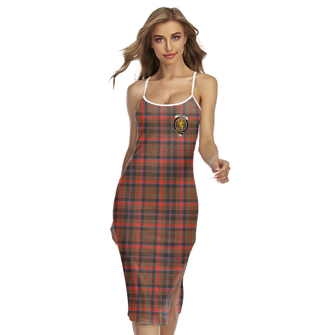 Cumming Hunting Weathered Tartan Crest Back Cross Cami Dress