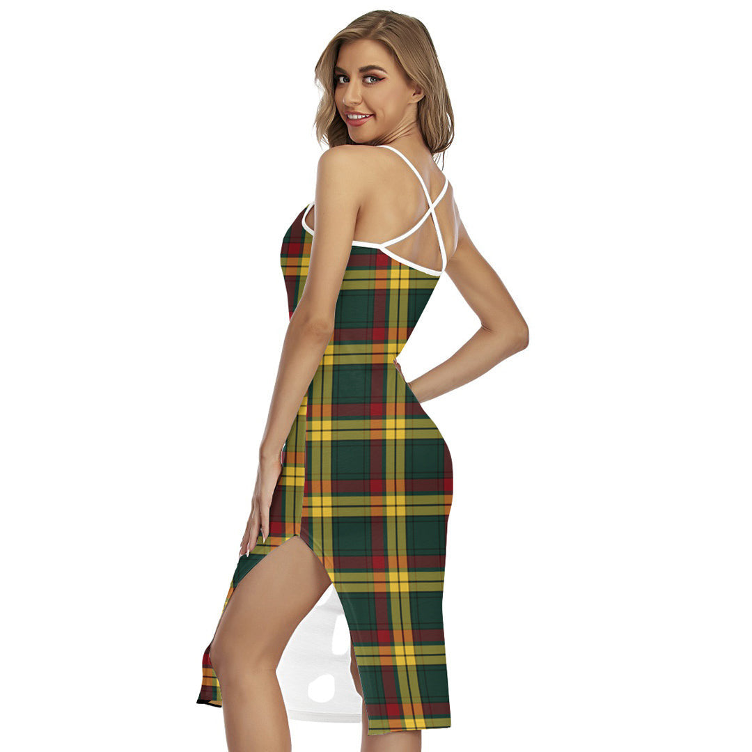 MacMillan Old Modern Tartan Crest Back Cross Cami Dress