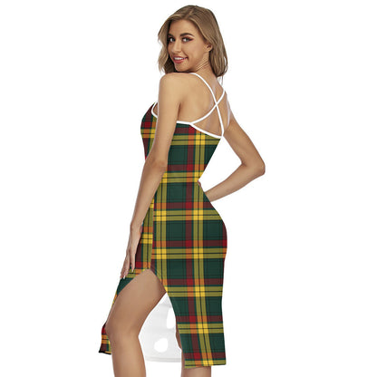 MacMillan Old Modern Tartan Crest Back Cross Cami Dress