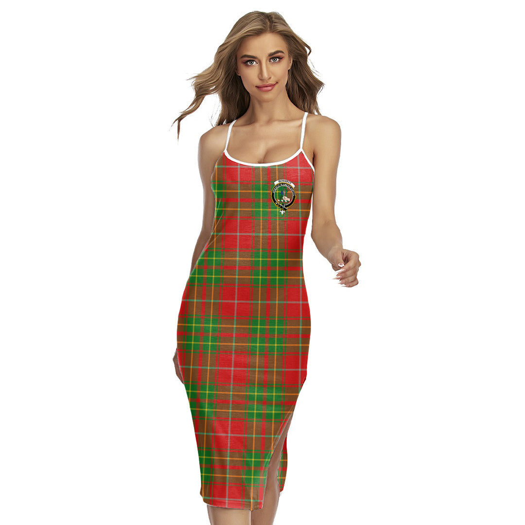 Burnett Ancient Tartan Crest Back Cross Cami Dress