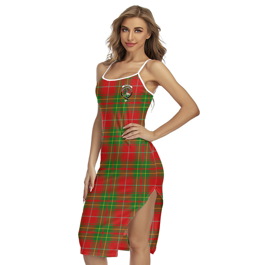 Burnett Ancient Tartan Crest Back Cross Cami Dress