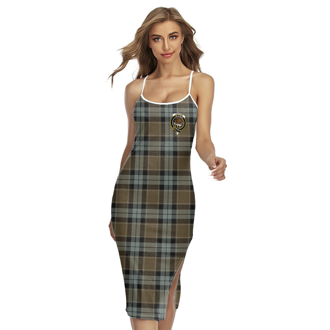 Graham of Menteith Weathered Tartan Crest Back Cross Cami Dress