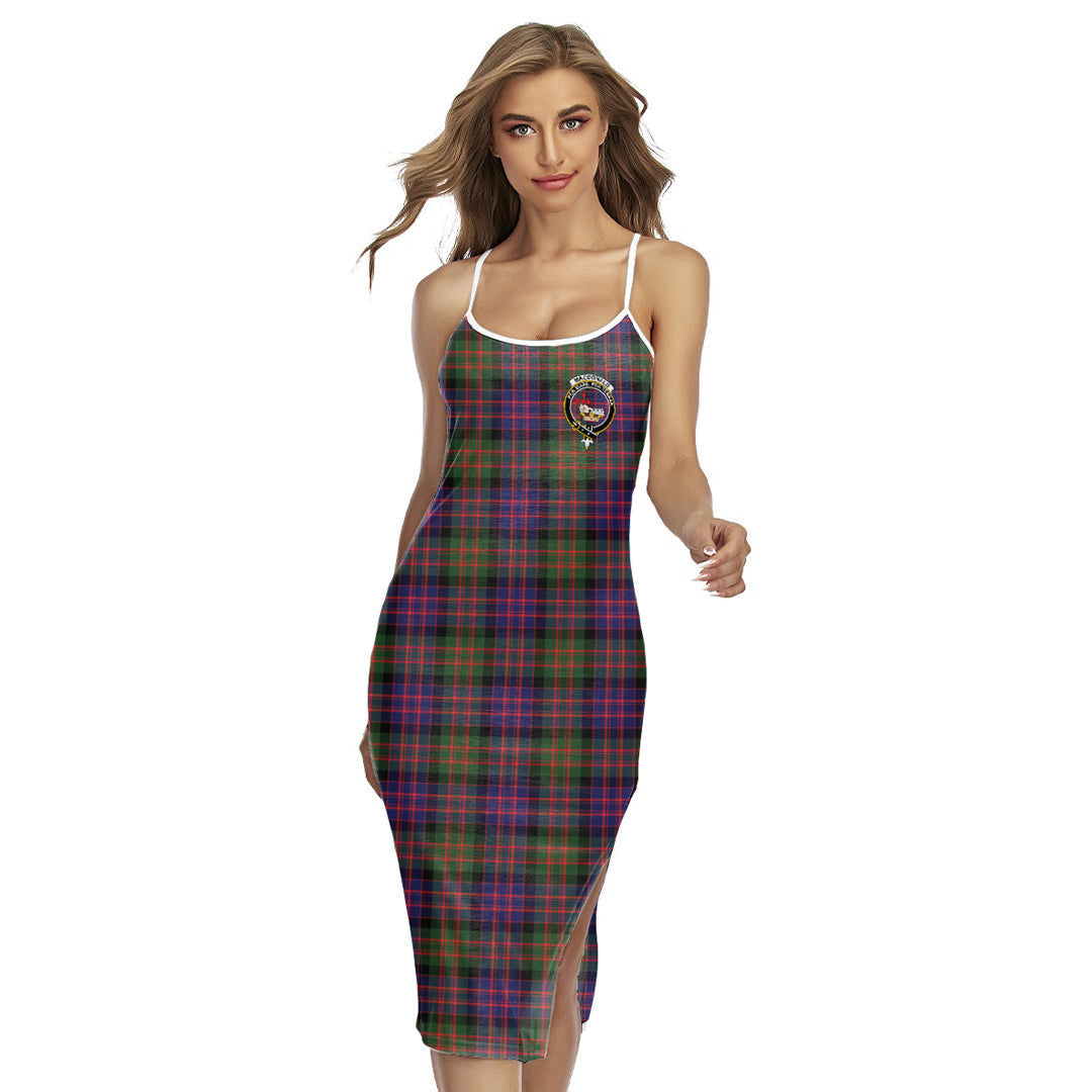 MacDonald Modern Tartan Crest Back Cross Cami Dress