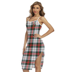 MacDuff Dress Modern Tartan Crest Back Cross Cami Dress