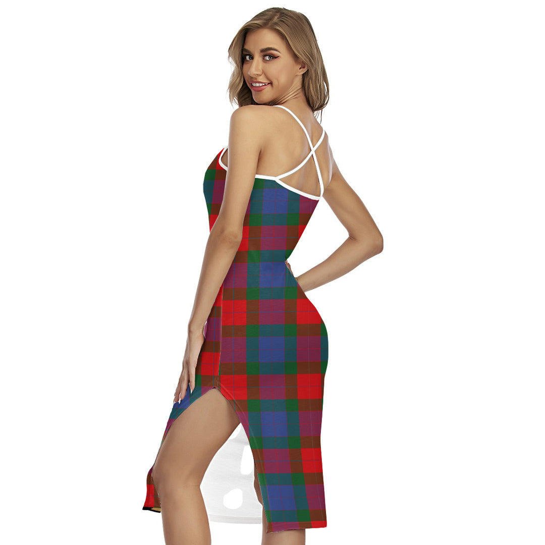 Mar Tartan Crest Back Cross Cami Dress
