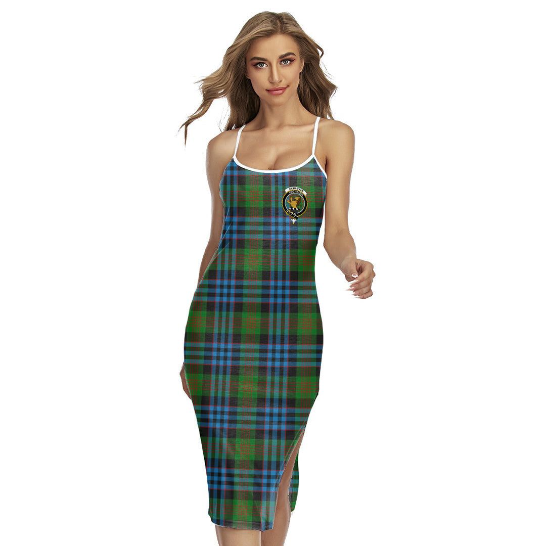 Newlands of Lauriston Tartan Crest Back Cross Cami Dress